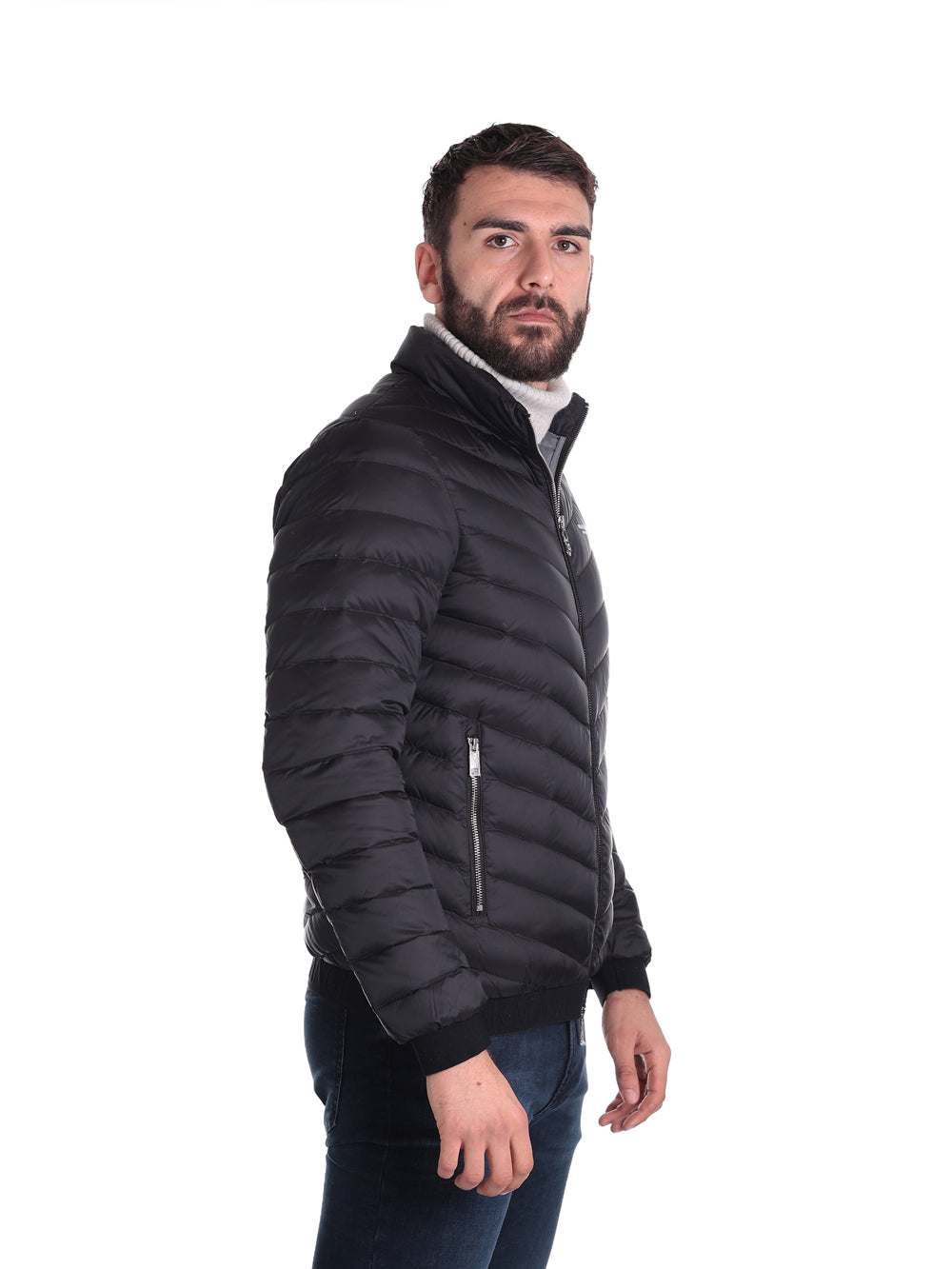 Down jacket 8nzb52 BlacK-Melange Grey