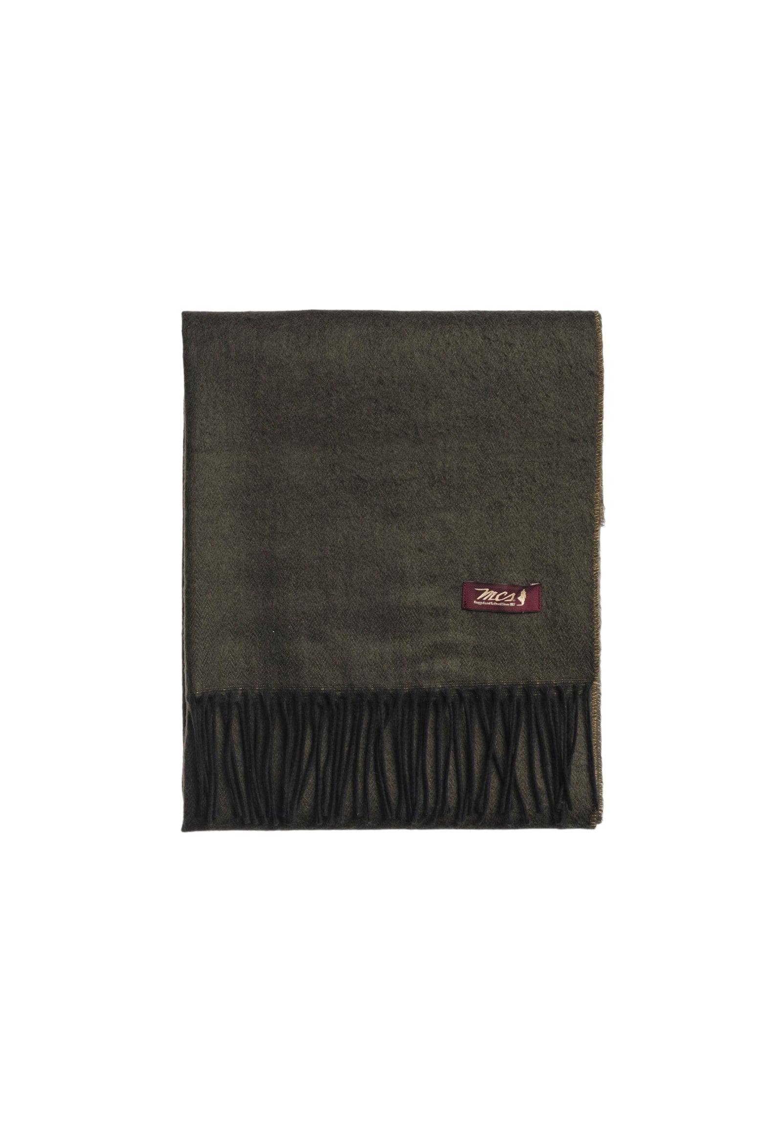 Scarf McS-UA-09007 Green, Brown Herringbone