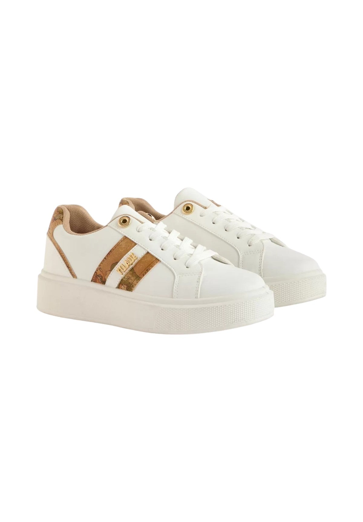 Sneakers Eco nappa con logo e bande Geo Classic 1005 Bianco