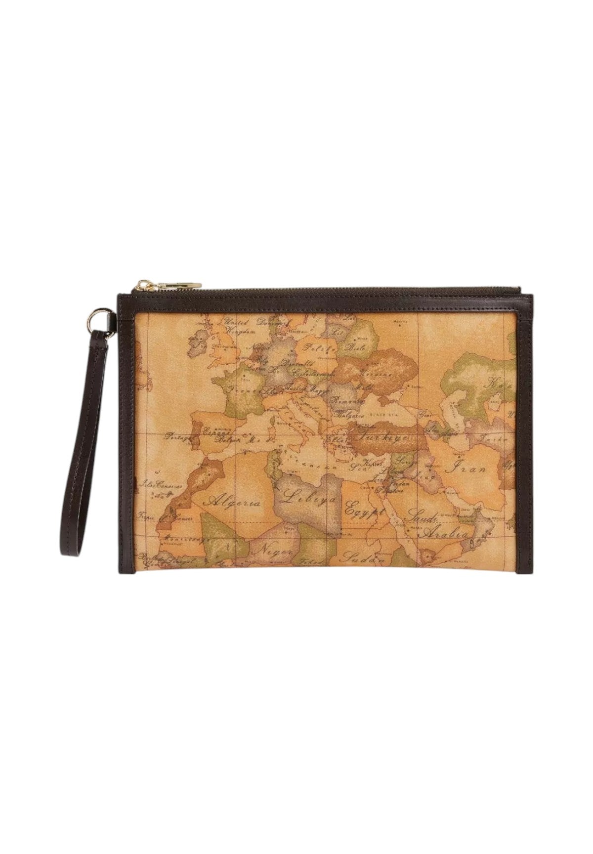 Pochette Geo Iconic Mix clutch con polsiera PN99 Cioccolato