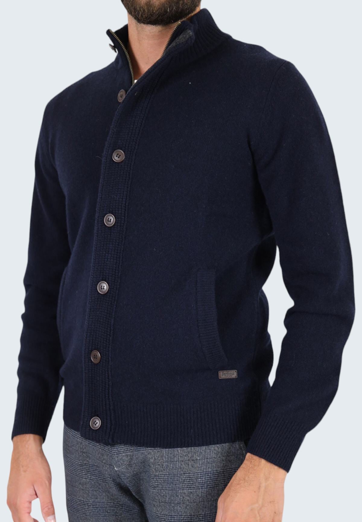 Cardigan Essential Patch Zip Through MKN0731 Navy