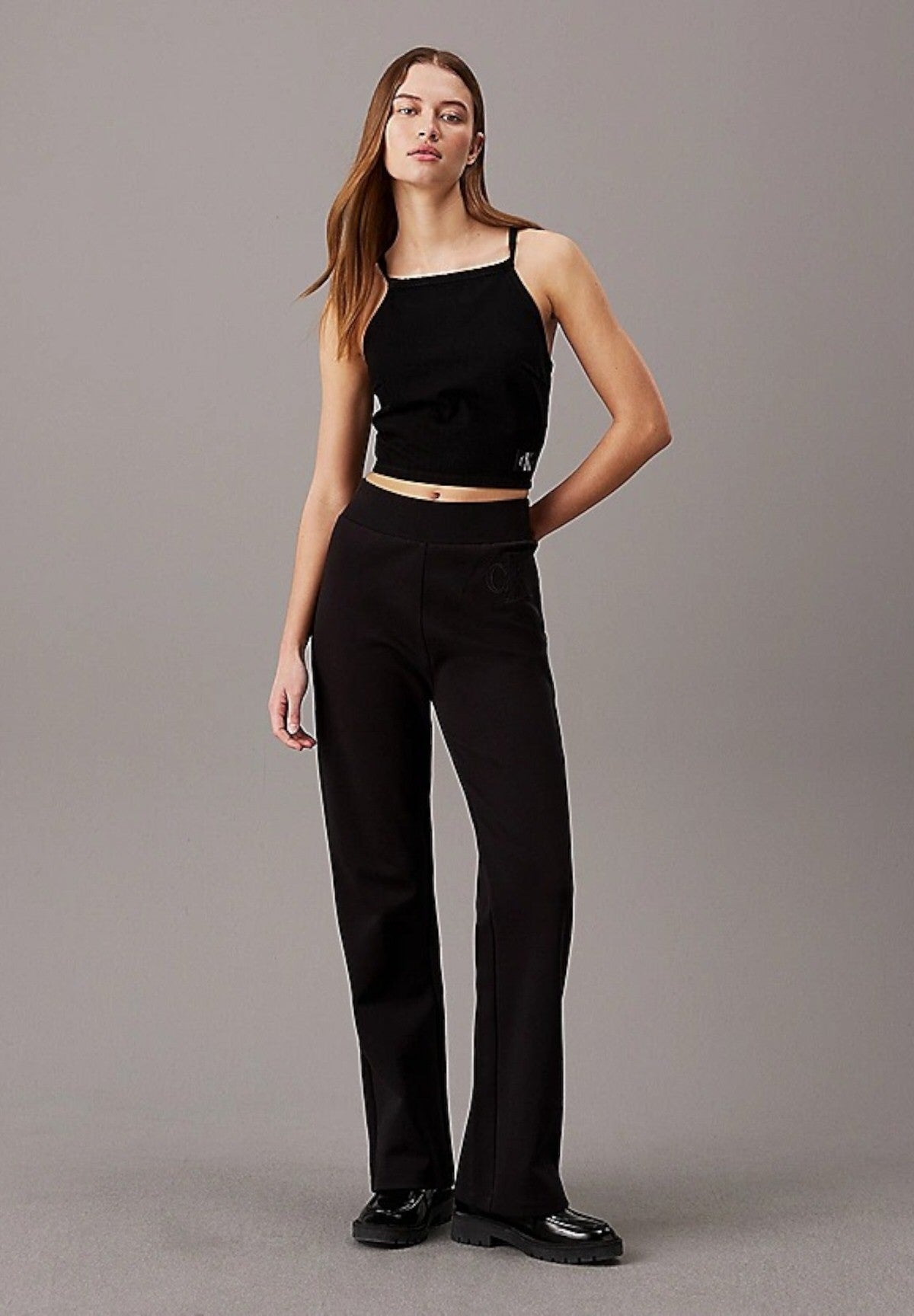 Pantaloni Tuta Satin Applique Jog Pants J20J223588 CK Black