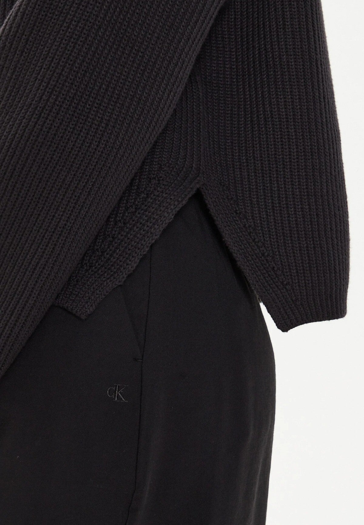 Maglione Collo Alto Logo Intarsia Regula J20J223615 CK Black