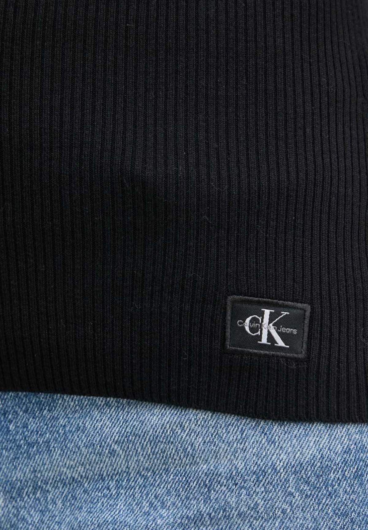 Maglione Collo Alto Woven Label Roll Nec J20J224225 CK Black