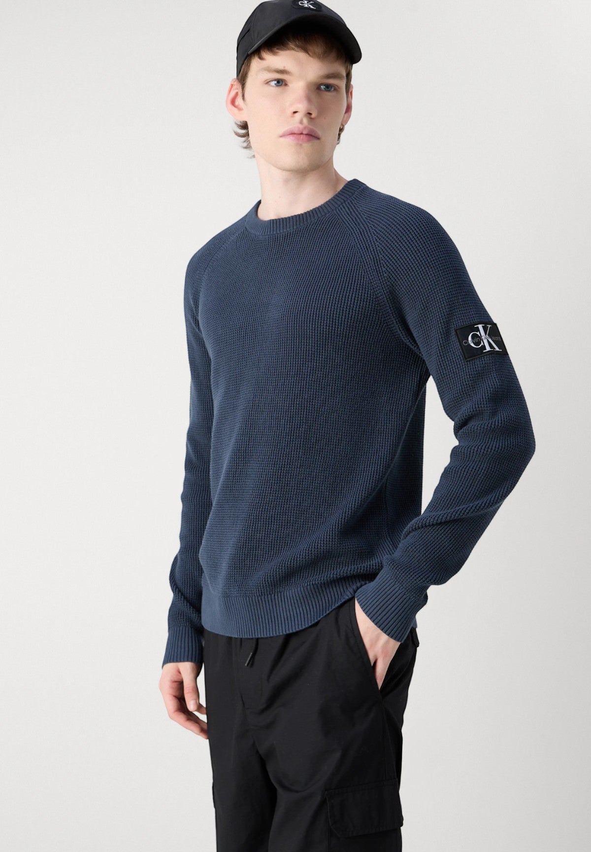Maglione Girocollo Badge Easy Sweater J30J323989 Ink