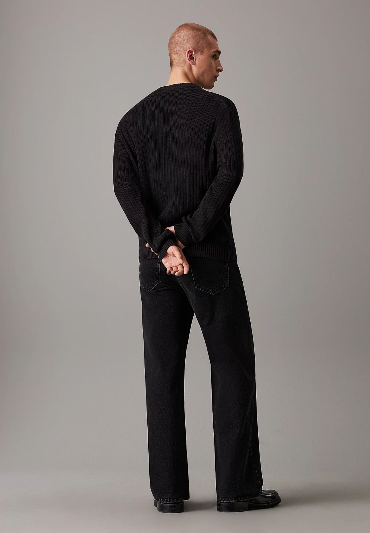 Maglione Girocollo Linear Sweater J30J326193 CK Black