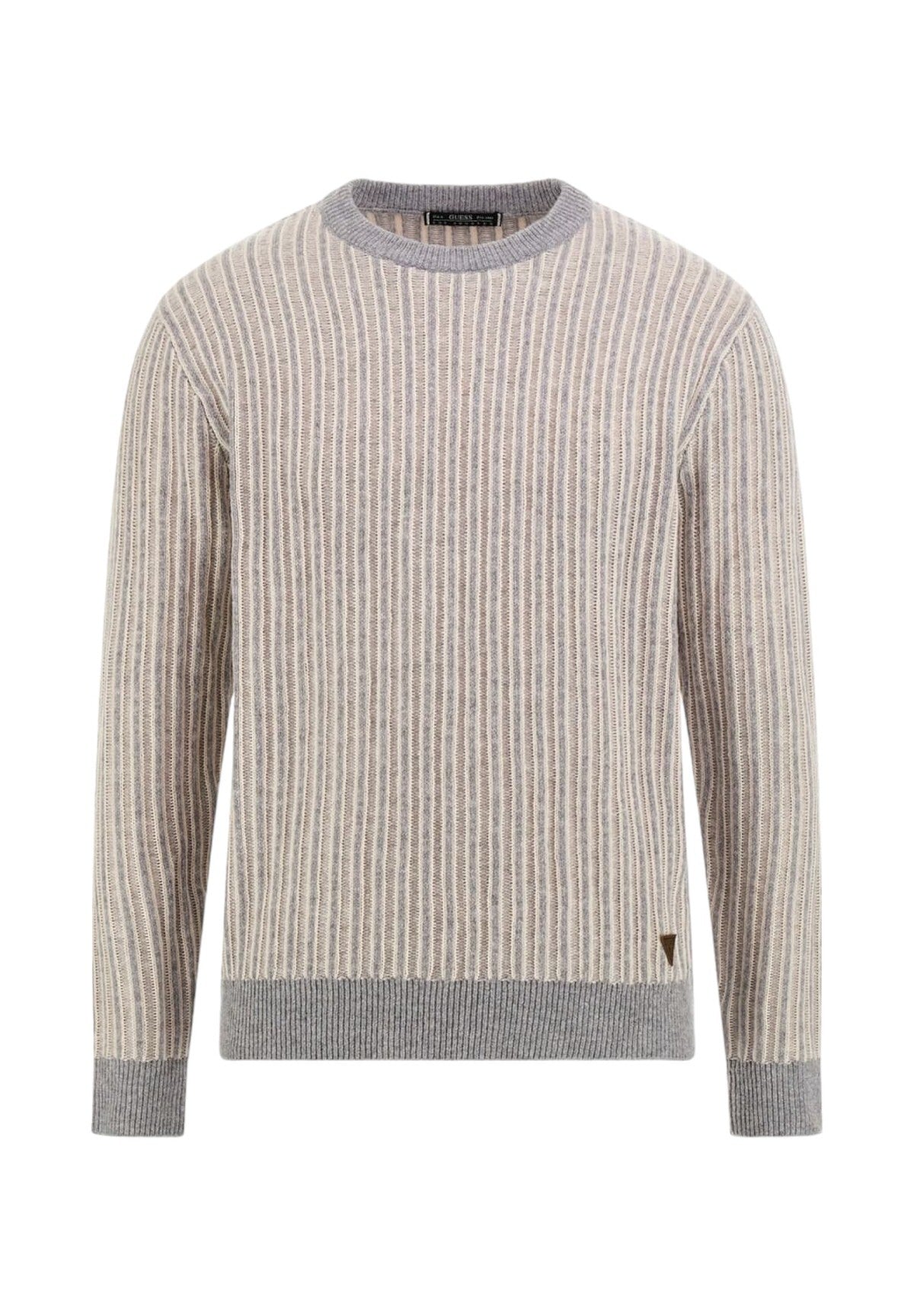 Maglione Girocollo Emmanuel Cn Bi-Color Ribs Swtr M4BR13 Smart Blue Offwhite