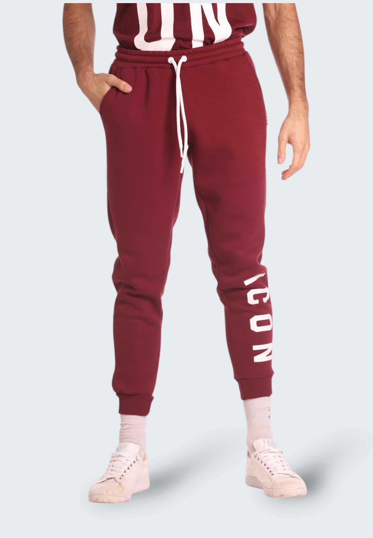 Pantaloni Tuta Jogger Con Logo Grande IU9024P Bordeaux