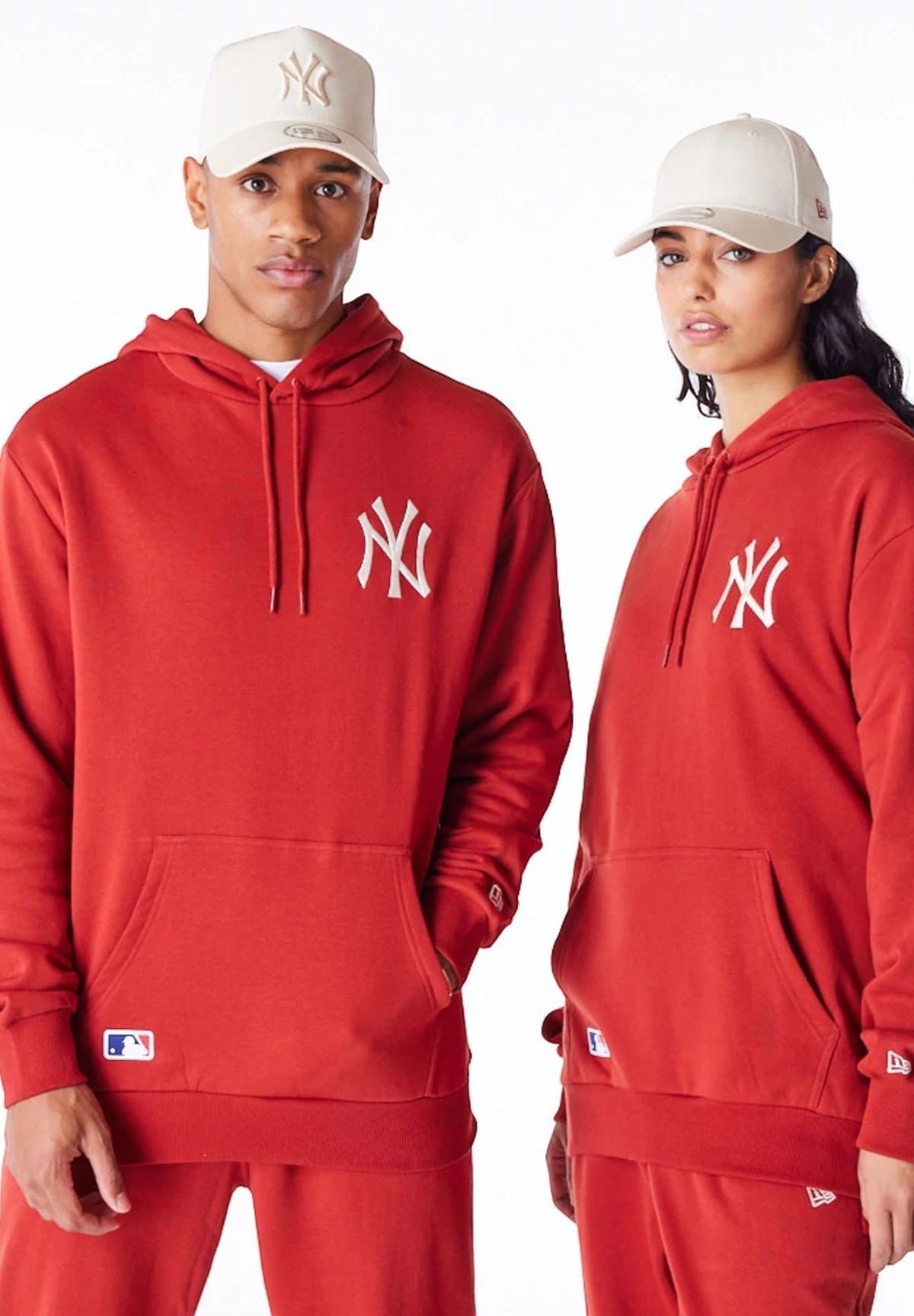 Felpa Pullover con Cappuccio New York Yankees League Essential 60564749 Rust, Copper
