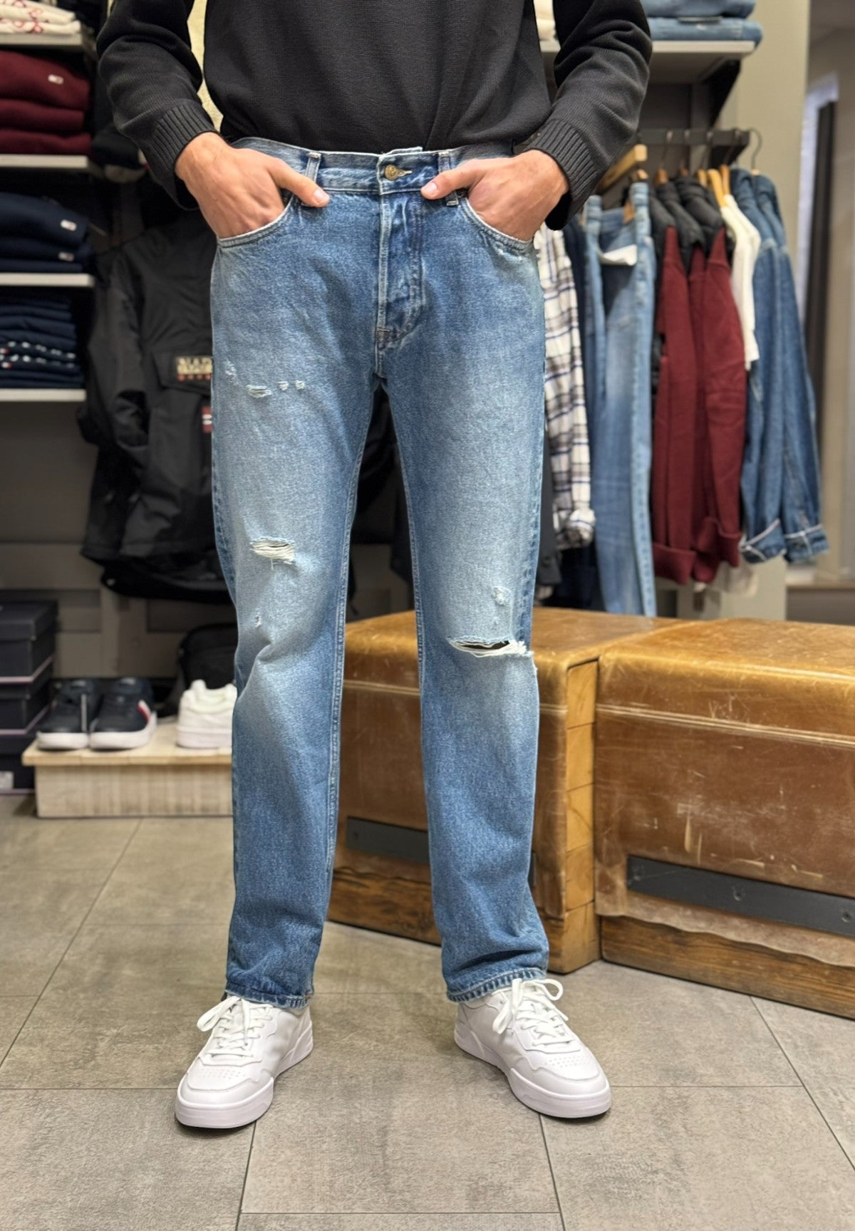 Jeans Loose Jeans Distressed - Lunghezza: 32 PM2079642 Denim
