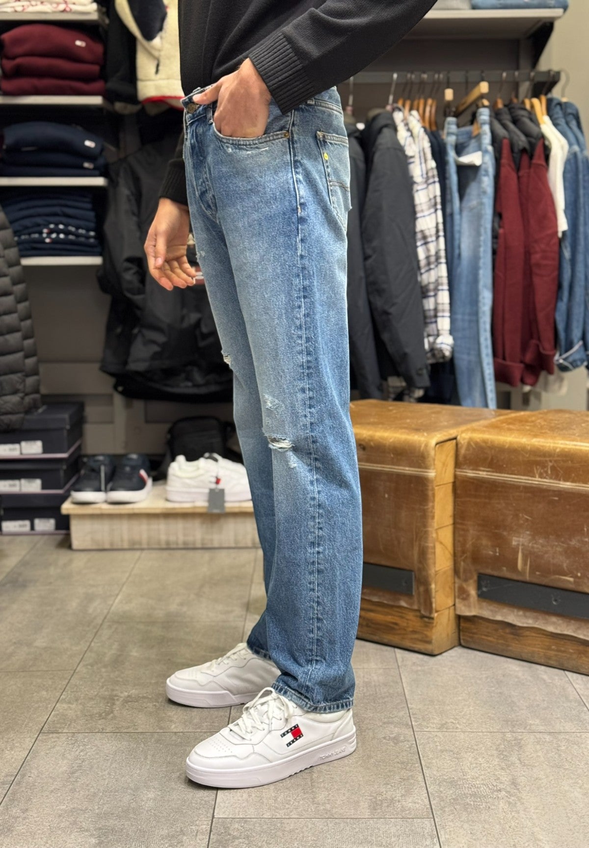 Jeans Loose Jeans Distressed - Lunghezza: 32 PM2079642 Denim
