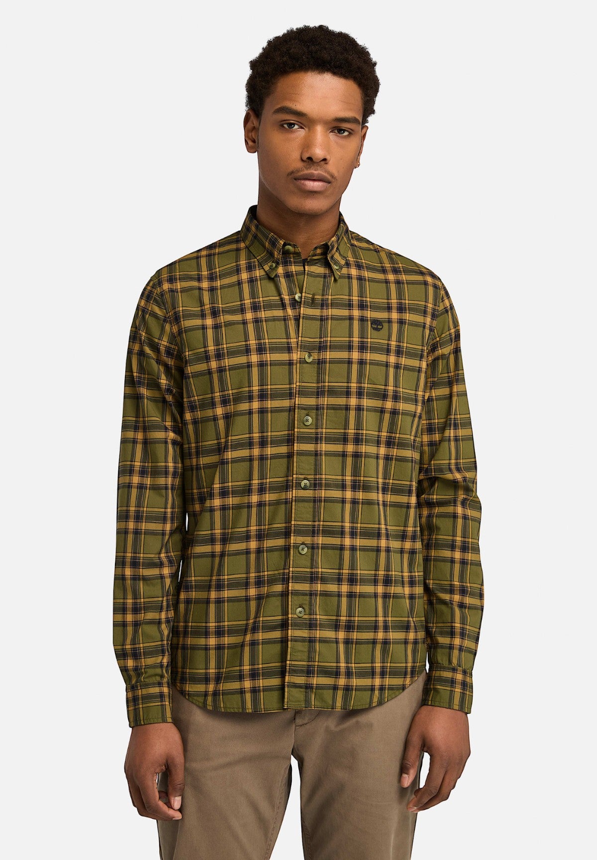 Camicia a Maniche Lunghe Stretch Poplin Check Shirt TB0A6V66 Dark olive yd