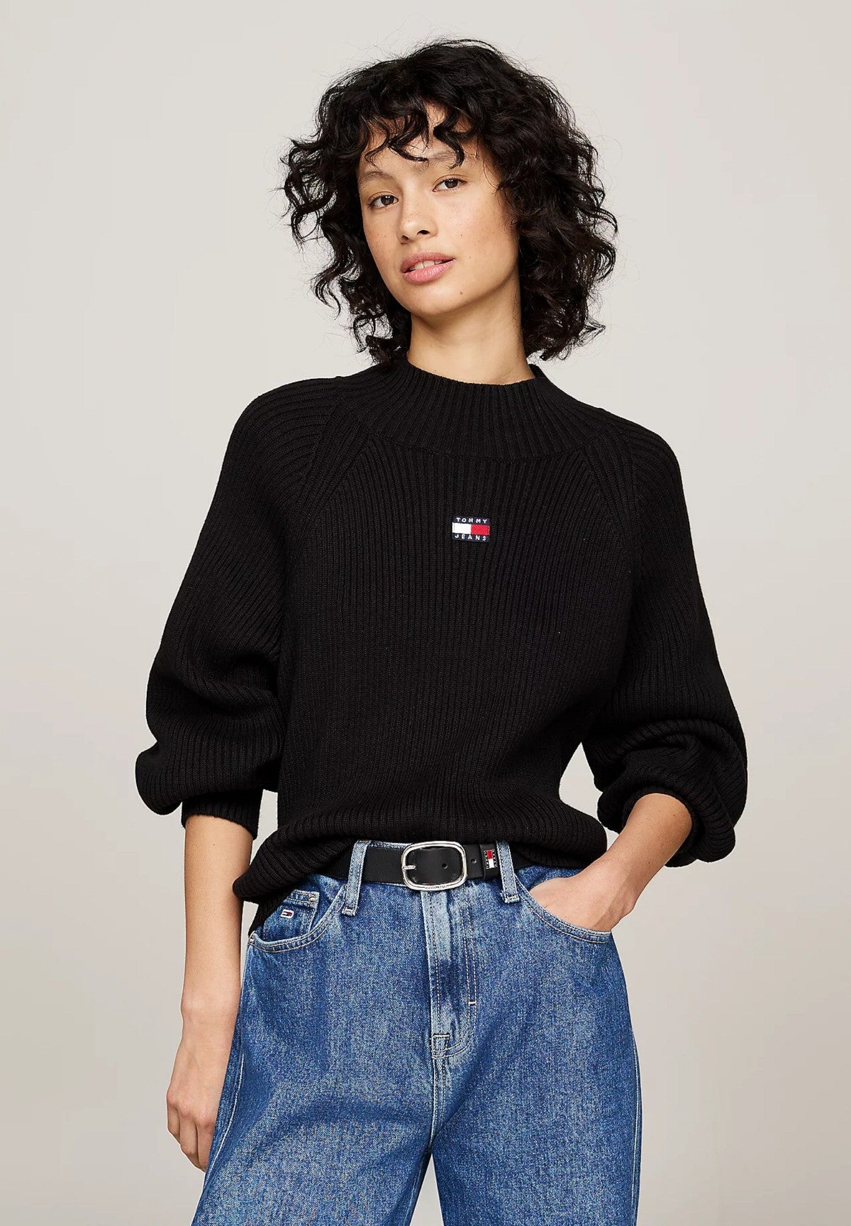 Maglione Girocollo Tjw Badge Mockneck S DW0DW19912 Black
