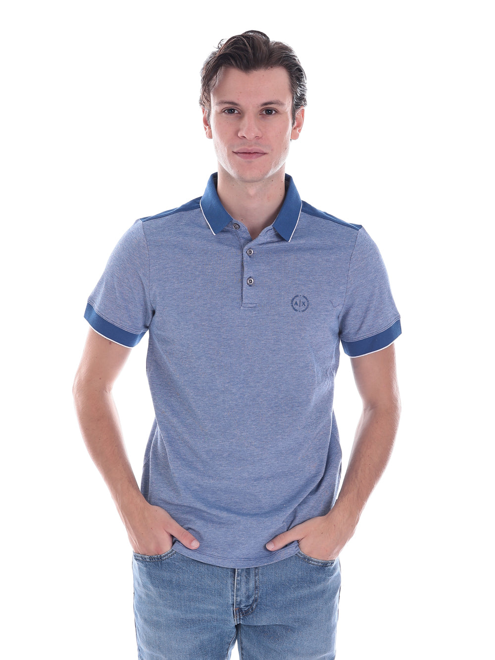 Armani Exchange Polo 8NZF76 Light Blue