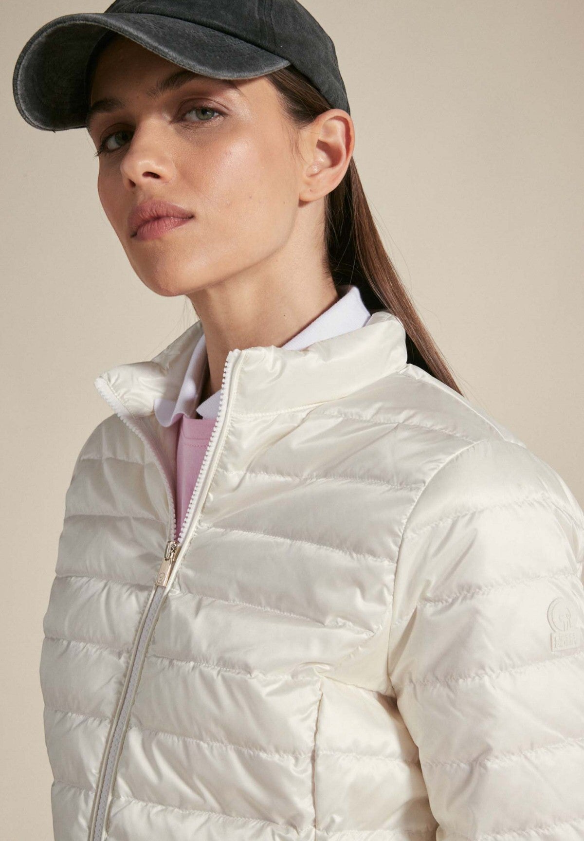 Pola Long Whisper White down jacket