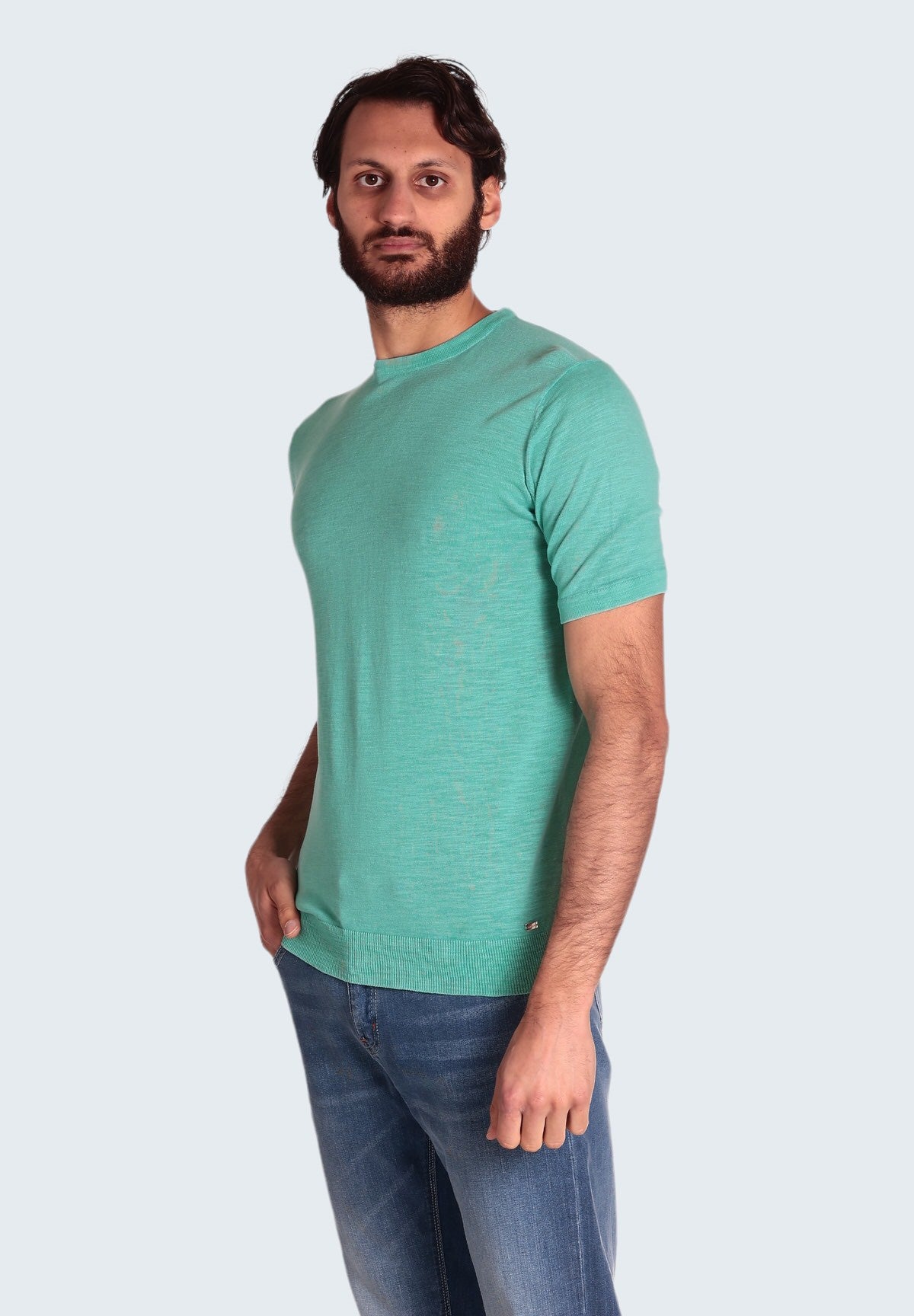 T-Shirt A Maniche Corte Mk10007 Verde Acqua