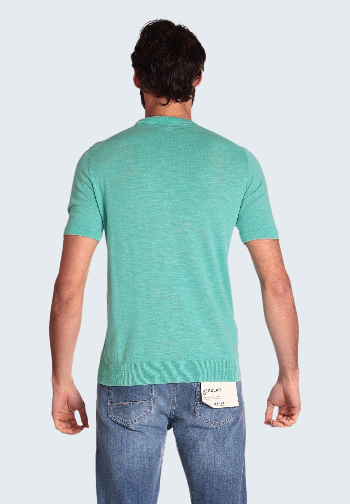 T-Shirt A Maniche Corte Mk10007 Verde Acqua