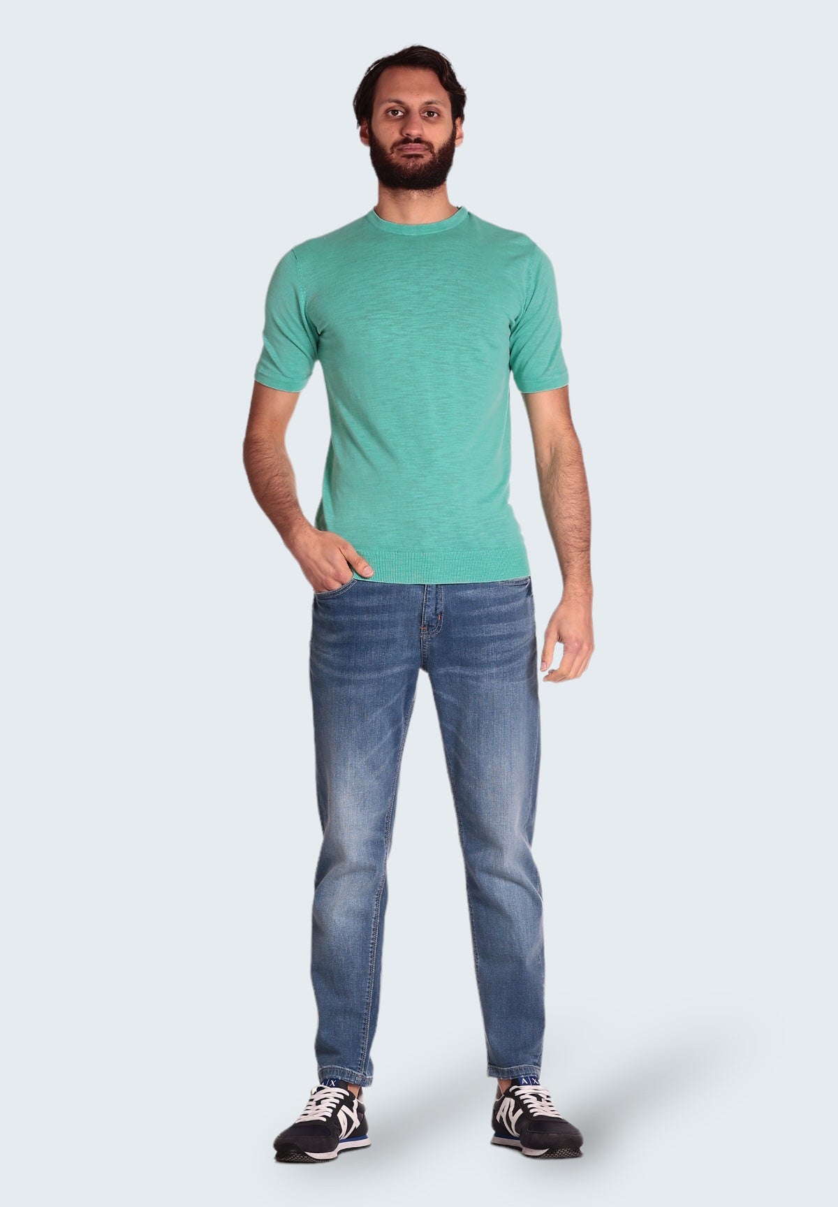 T-Shirt A Maniche Corte Mk10007 Verde Acqua
