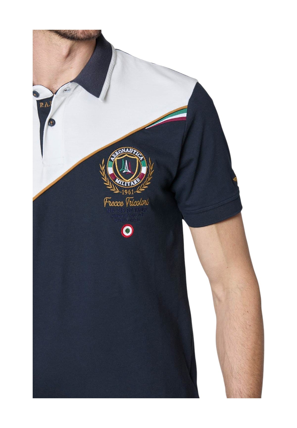Polo Piqué 251po1858p173 Blu Navy, Off White