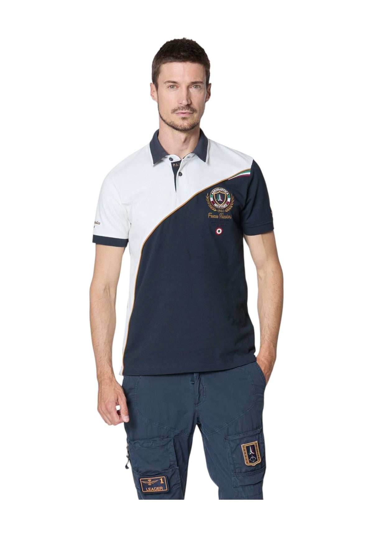 Polo Piqué 251po1858p173 Blu Navy, Off White