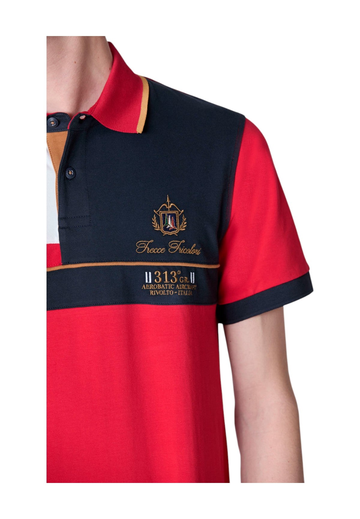 Polo Piqué 251po1867p173 Tango Red, Blu Navy, Off White