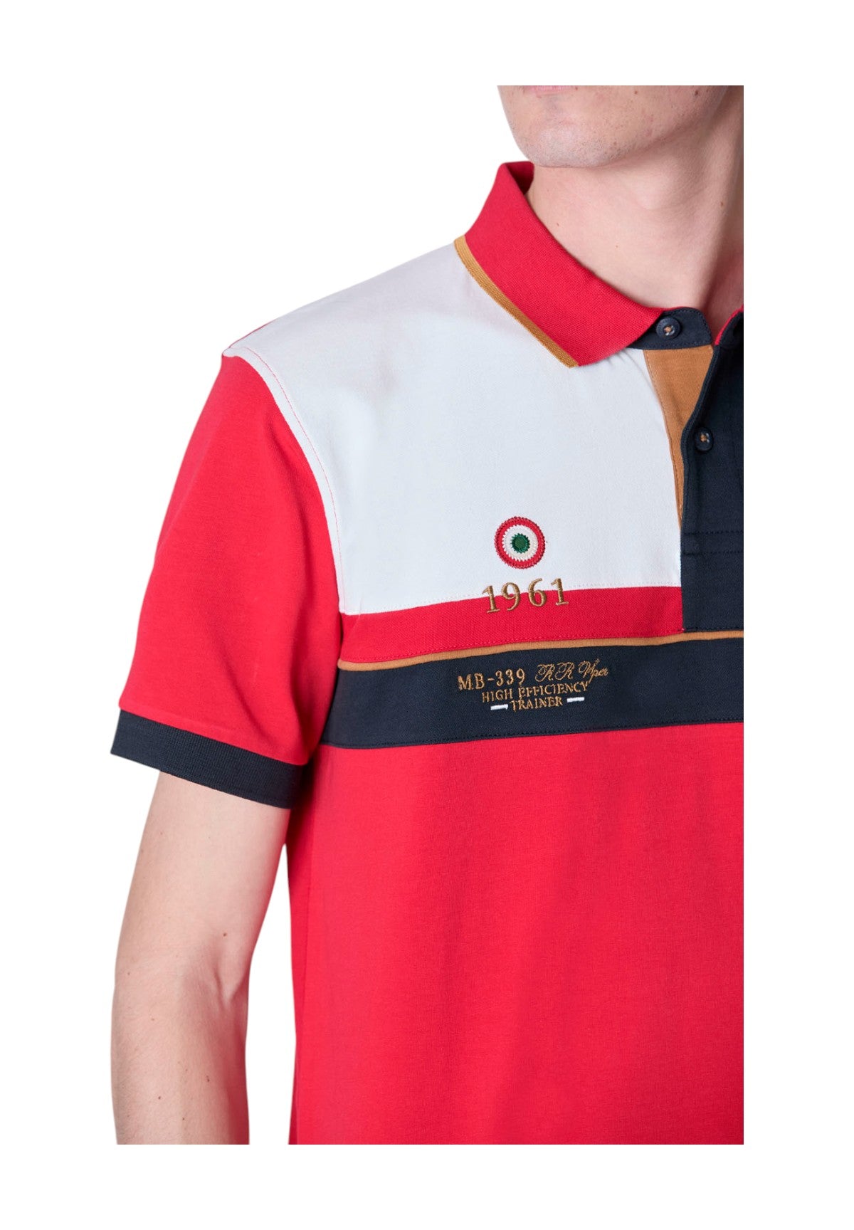 Polo Piqué 251po1867p173 Tango Red, Blu Navy, Off White