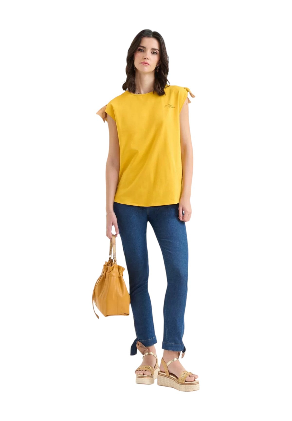 T-Shirt A Maniche Corte 0770 Giallo Curcuma