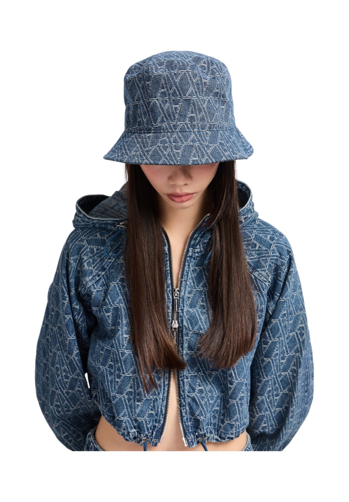 Cappello Alla Pescatora Xw000892 Blue Denim Monogram