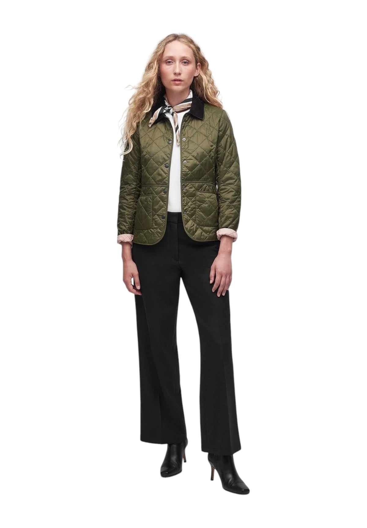 Piumino Leggero Lqu1012 Olive, Pale Pink