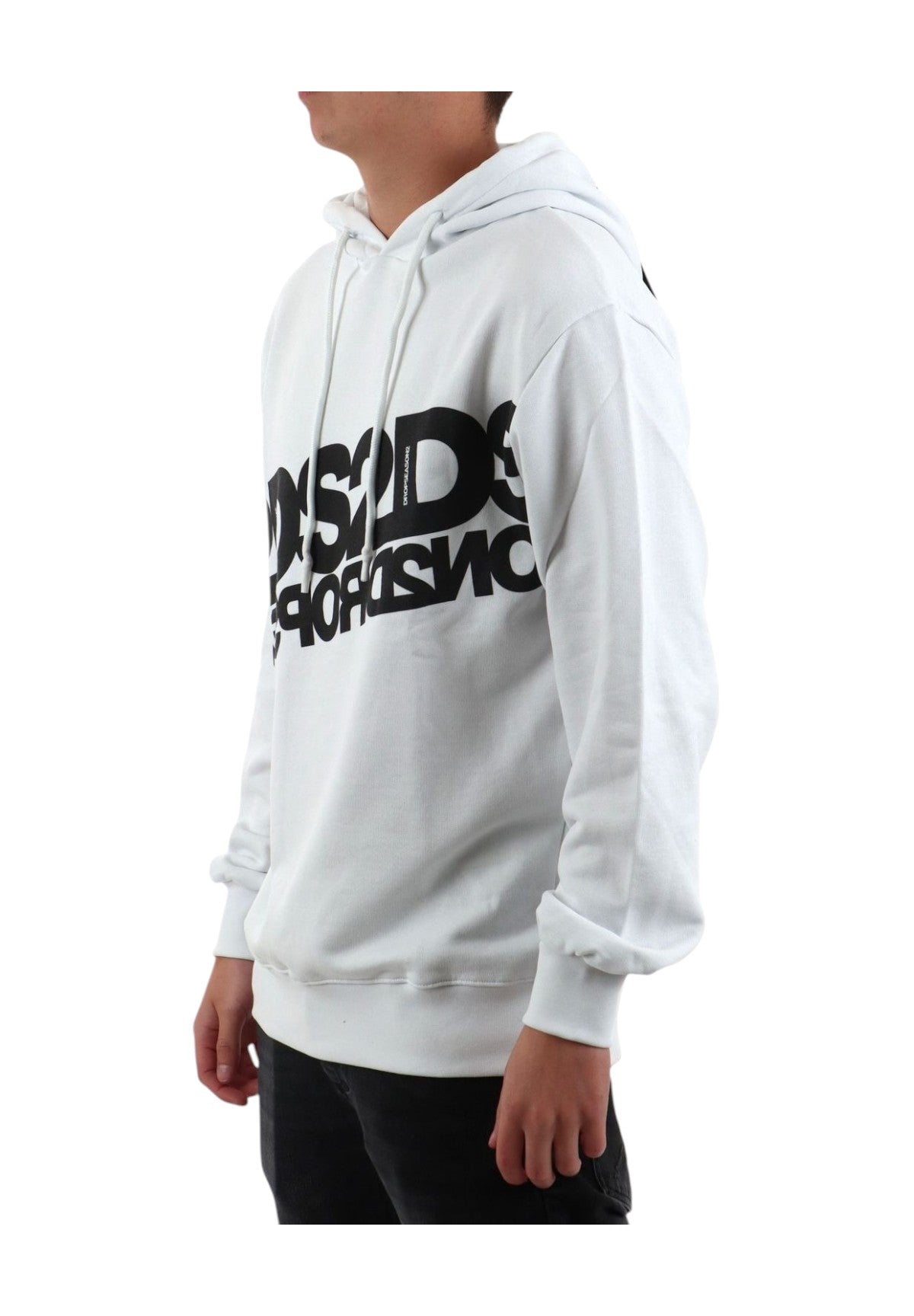 Felpa Pullover Con Cappuccio Ss25236 Bianco
