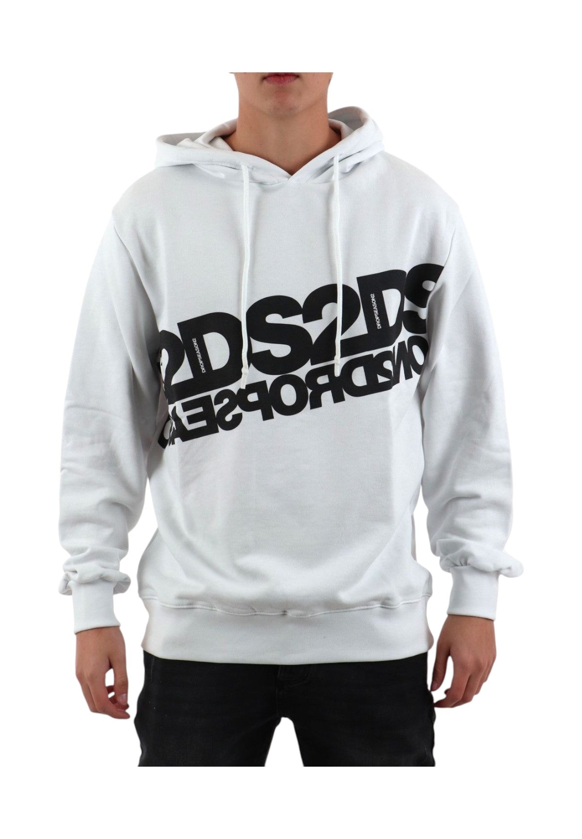 Felpa Pullover Con Cappuccio Ss25236 Bianco