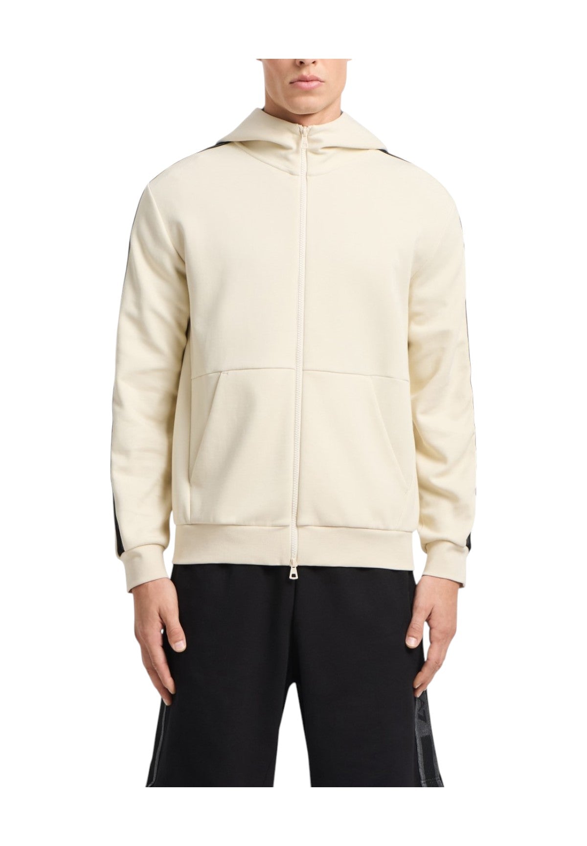 Felpa FulL-Zip Con Cappuccio 7m000142 Almond Milk