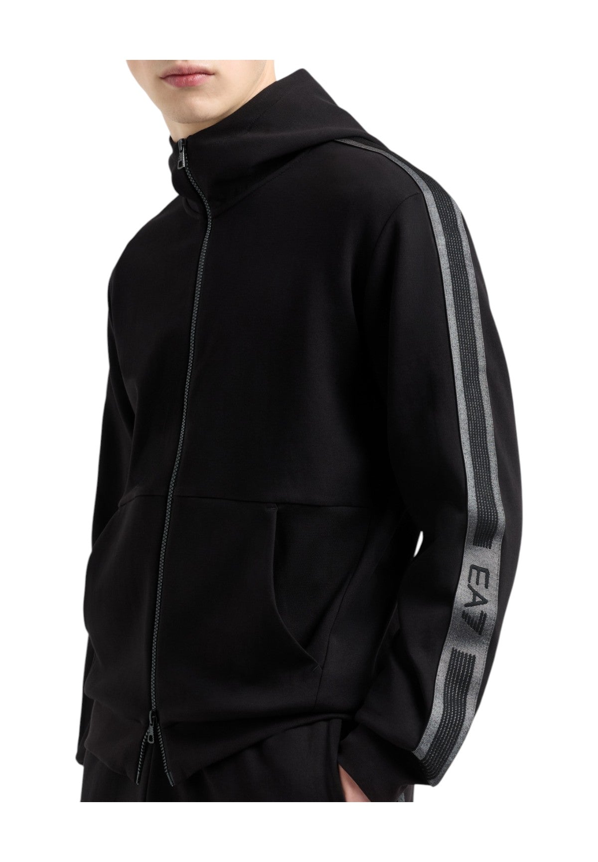 Felpa FulL-Zip Con Cappuccio 7m000142 Black