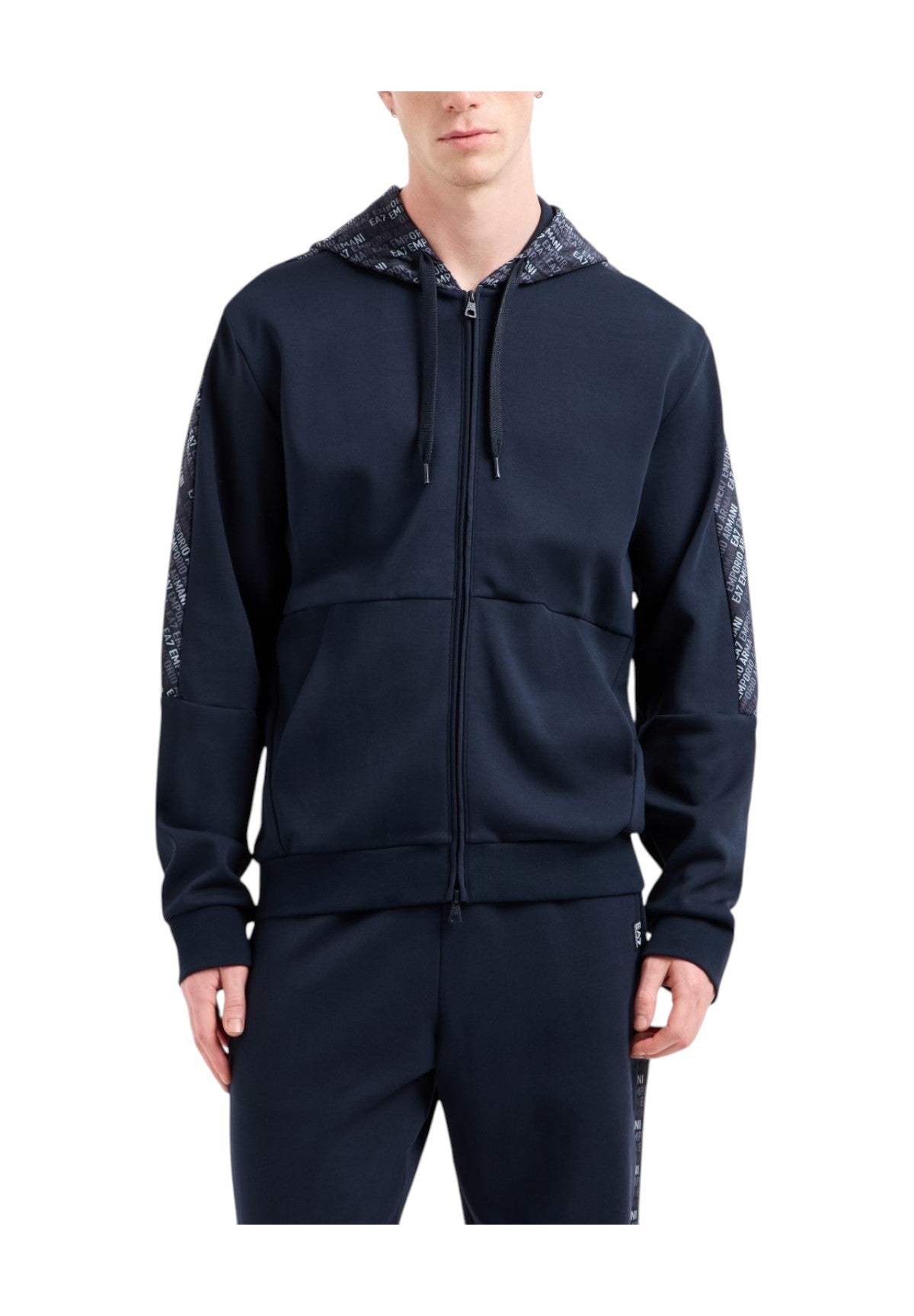 Felpa FulL-Zip Con Cappuccio 7m000209 Armani Blue