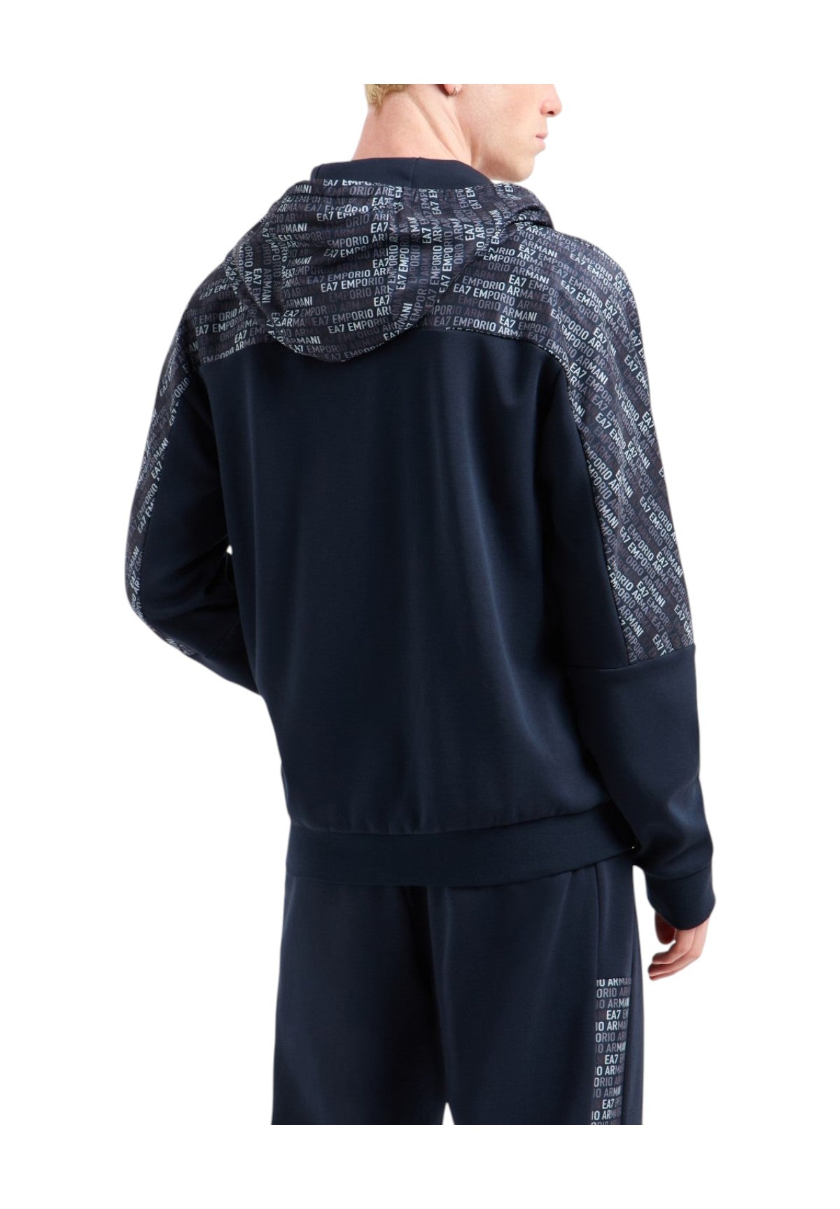 Felpa FulL-Zip Con Cappuccio 7m000209 Armani Blue