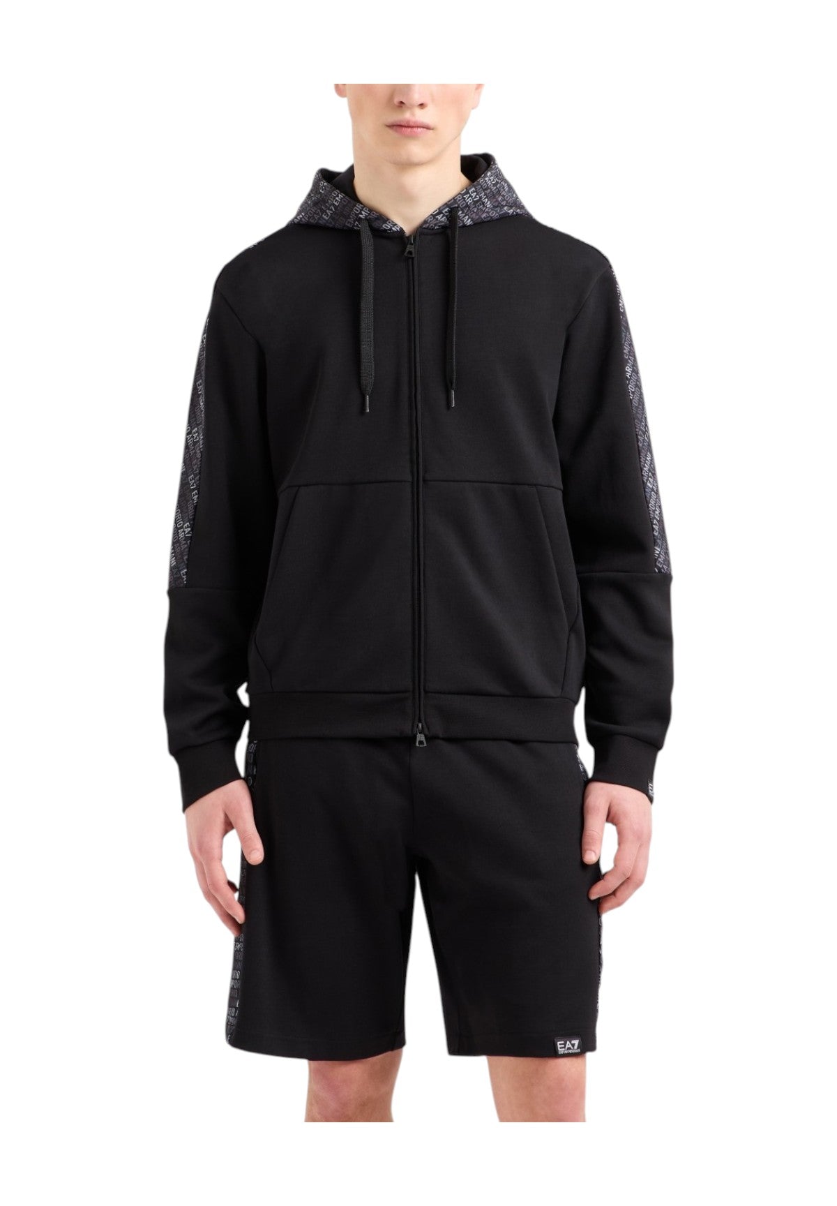 Felpa FulL-Zip Con Cappuccio 7m000209 Black