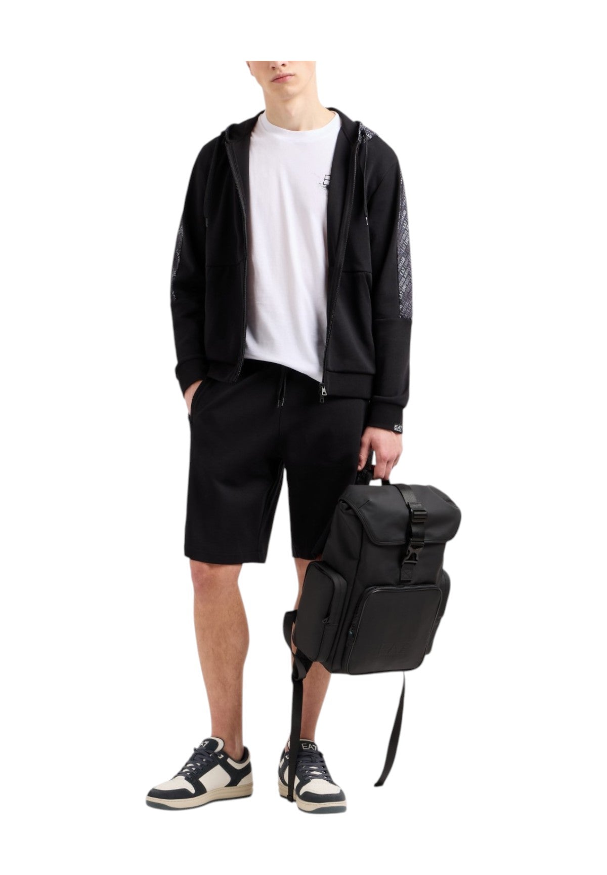 Felpa FulL-Zip Con Cappuccio 7m000209 Black