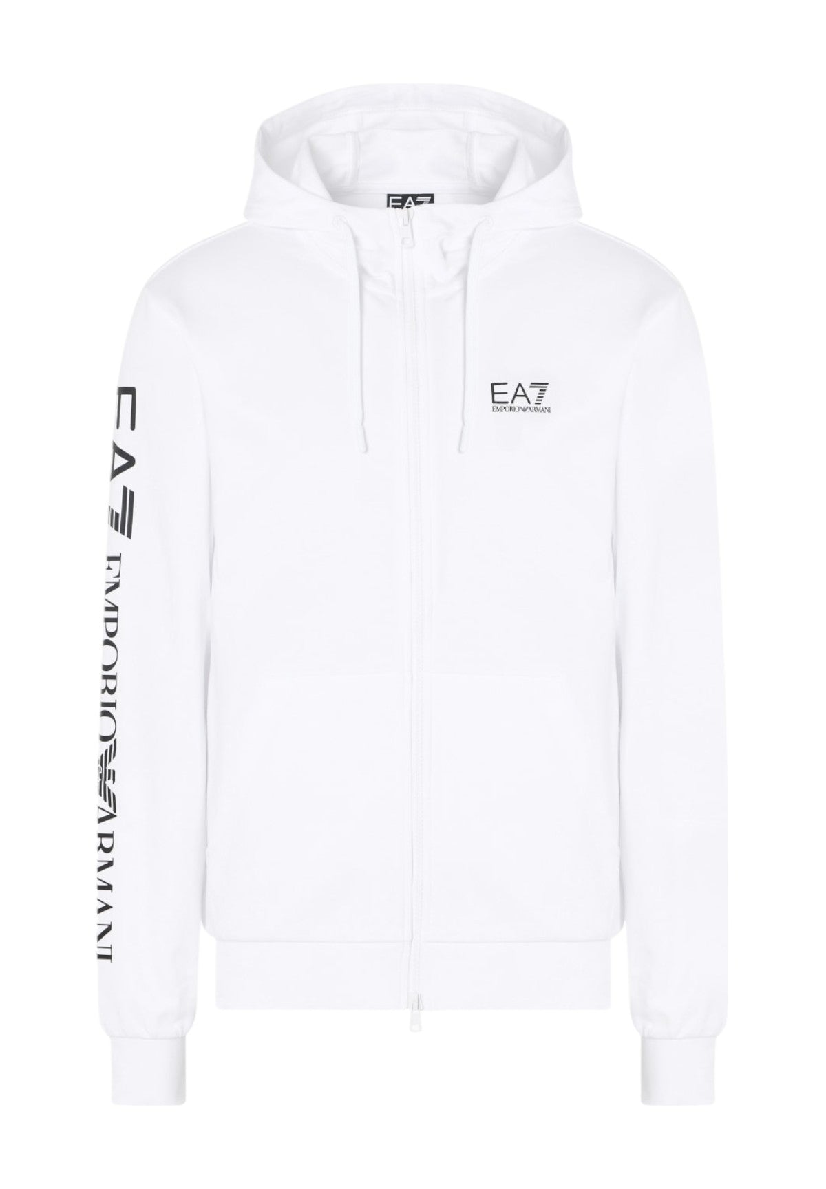 Felpa FulL-Zip Con Cappuccio 7m000568 White, Black