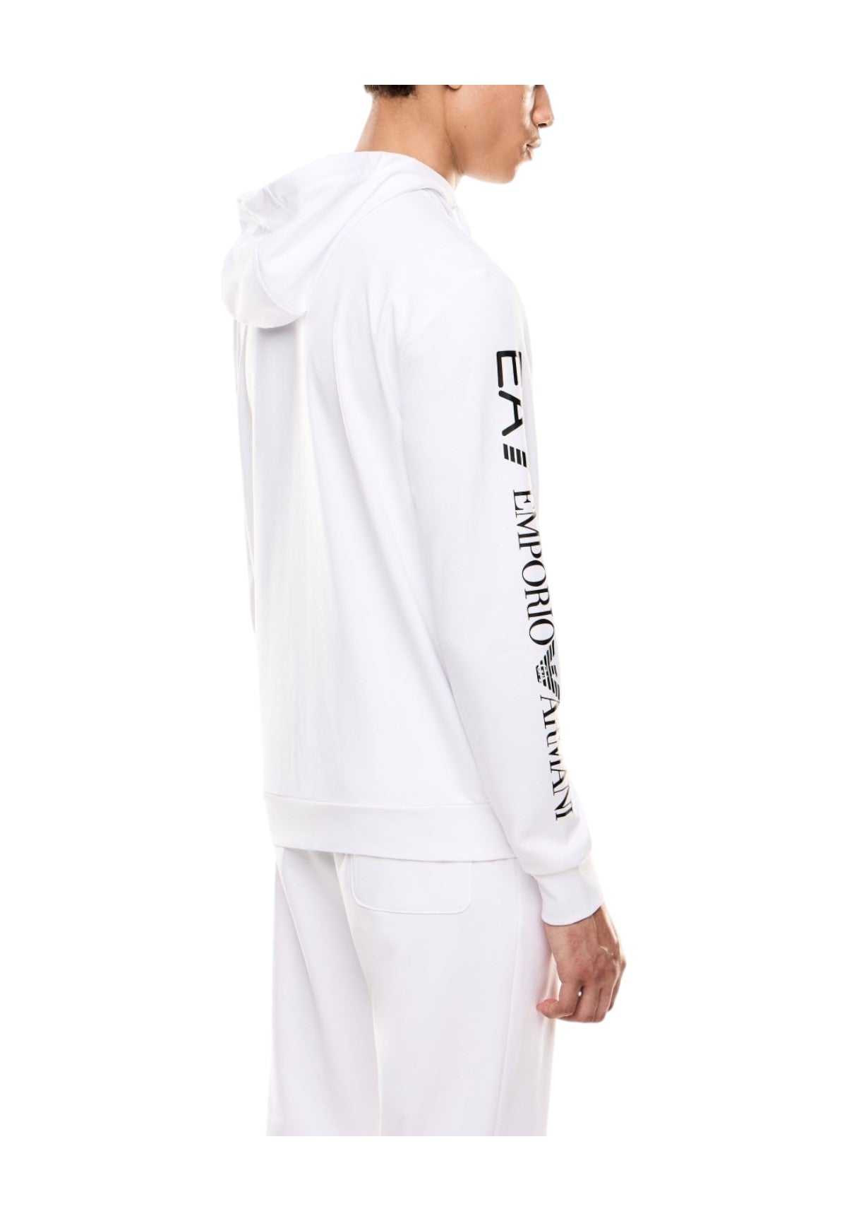 Felpa FulL-Zip Con Cappuccio 7m000568 White, Black