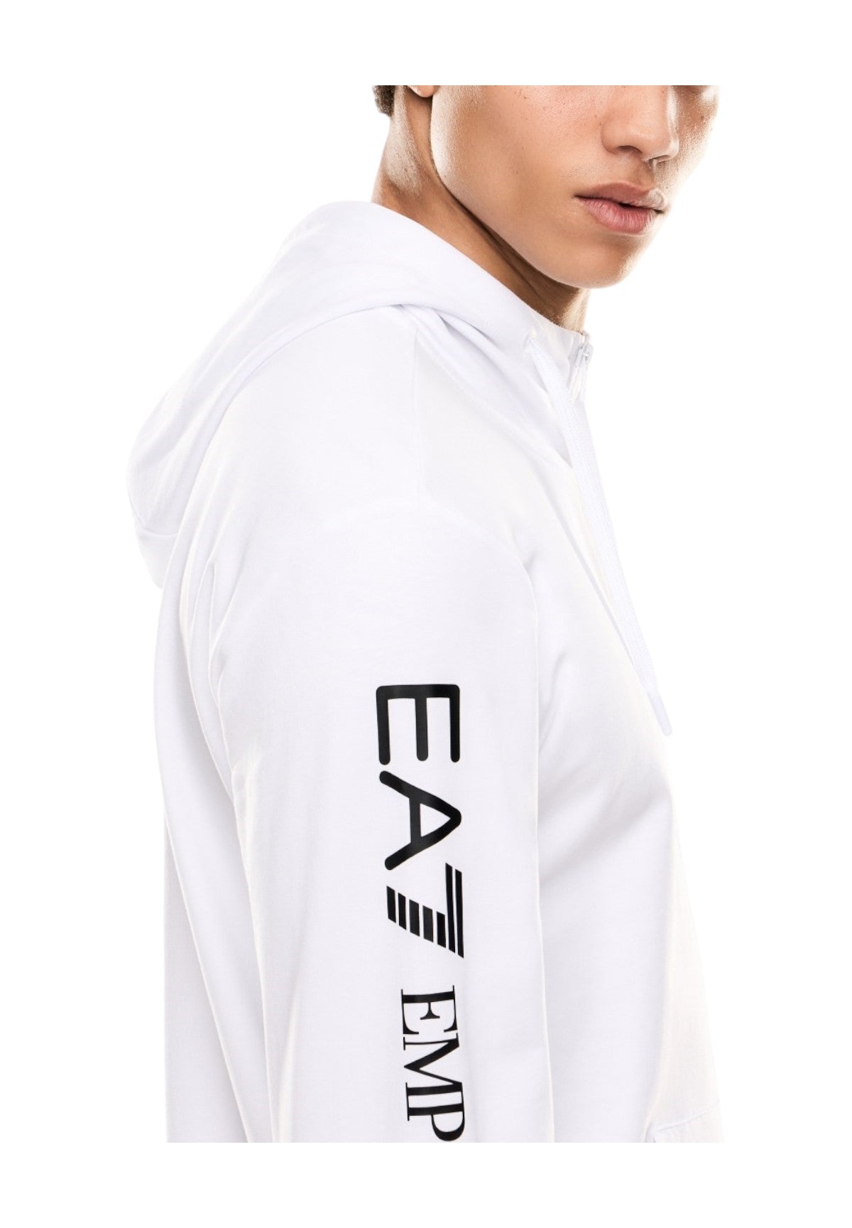 Felpa FulL-Zip Con Cappuccio 7m000568 White, Black