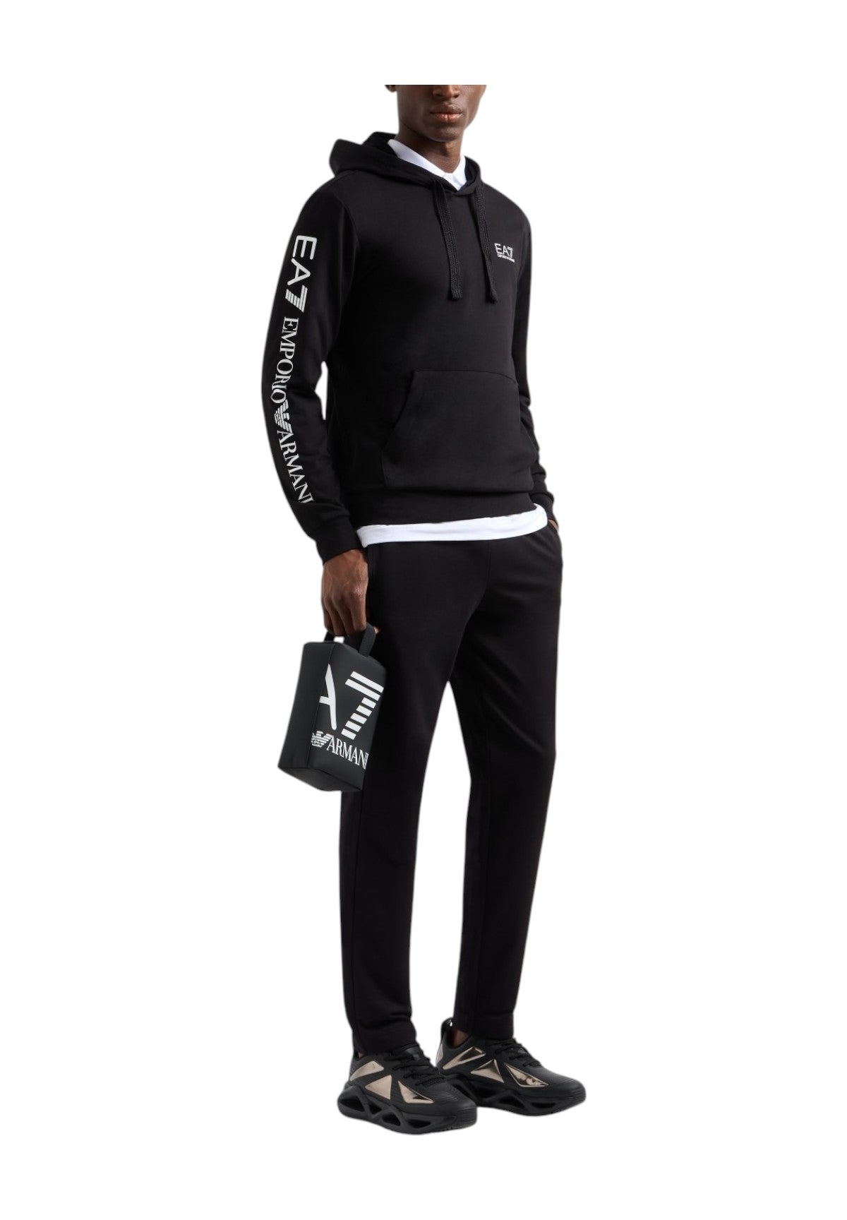 Felpa FulL-Zip Con Cappuccio 7m000569 Black, White