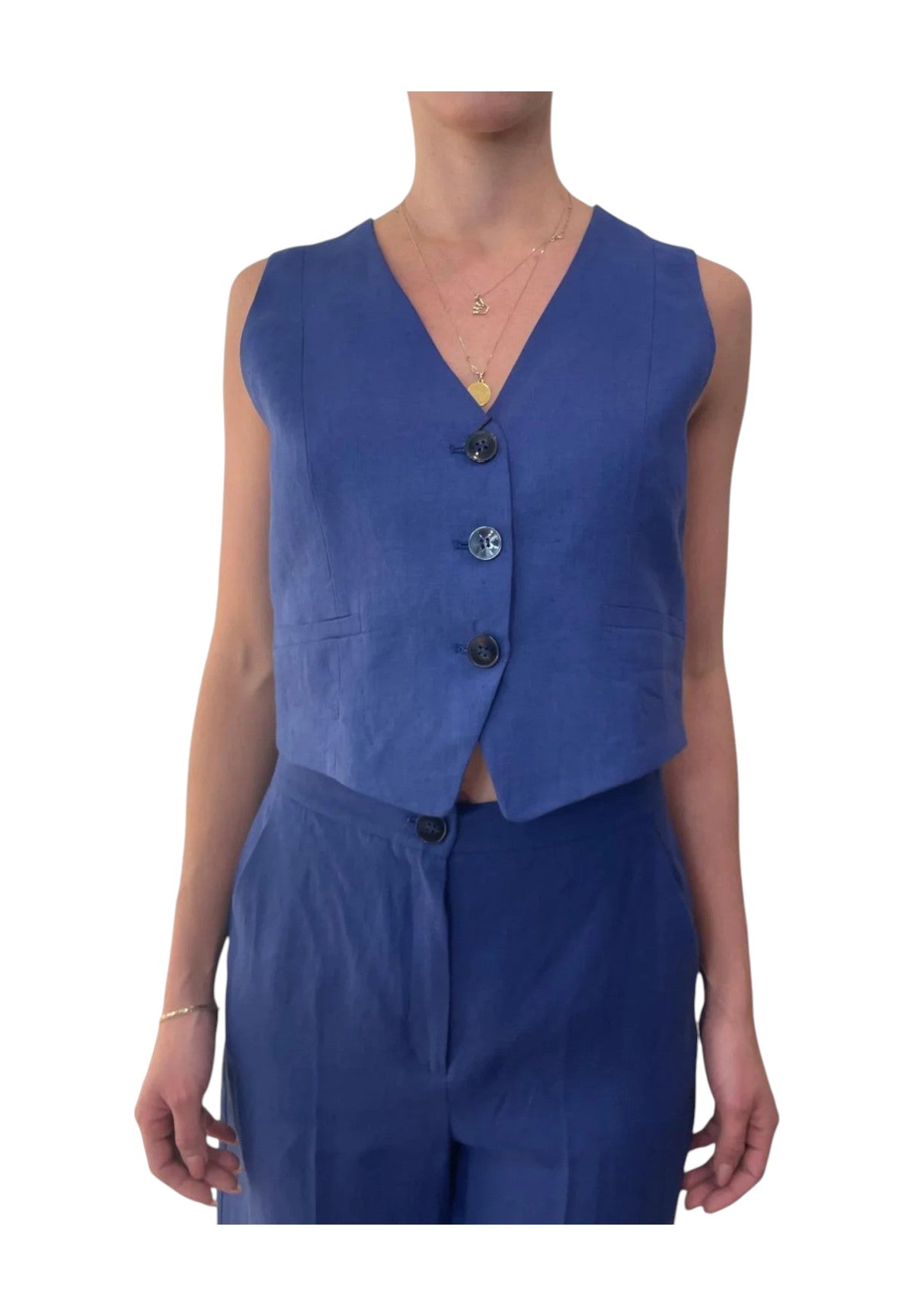 Smanicato Gilet Anemone Blu Copiativo