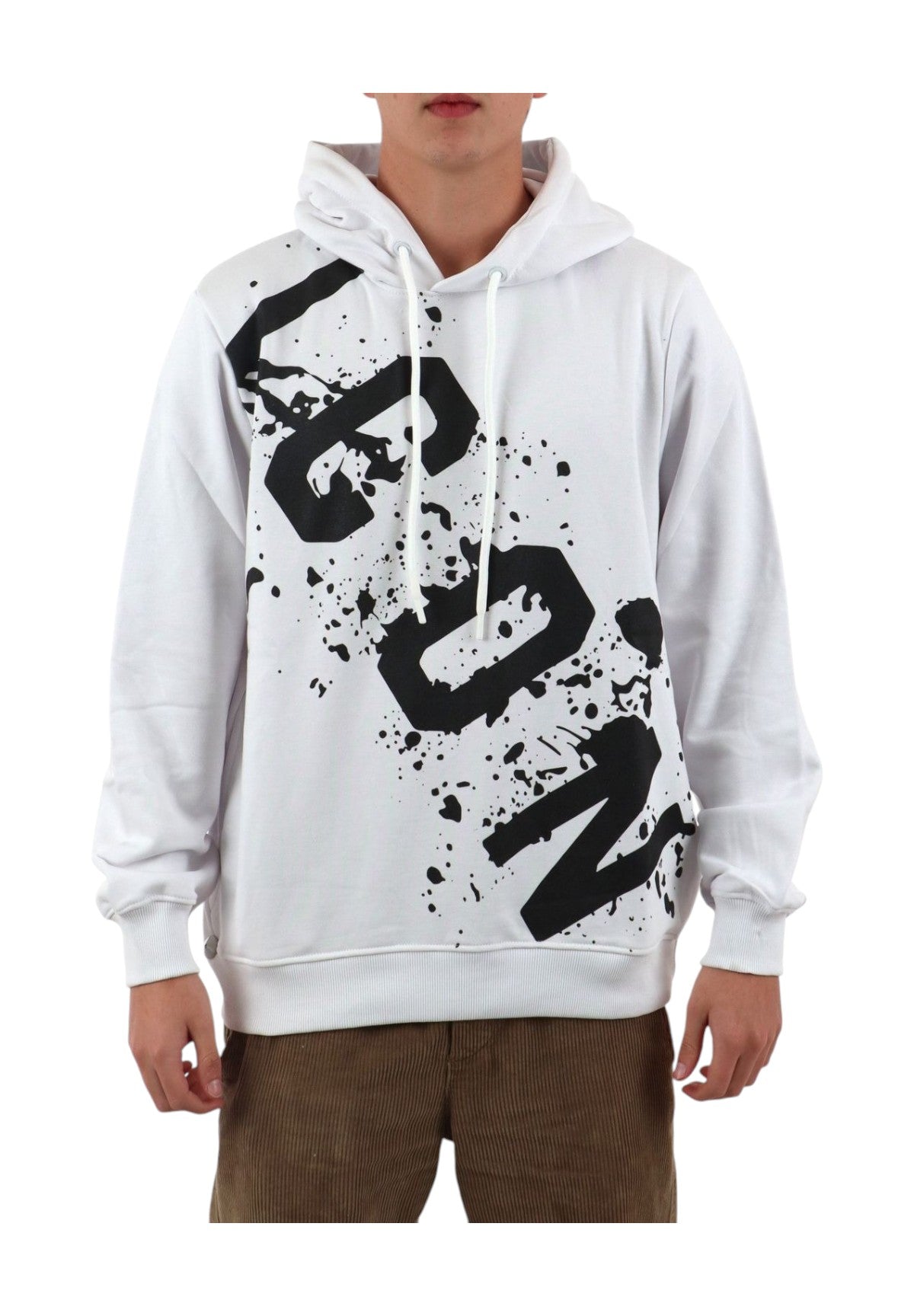 Felpa Pullover Con Cappuccio Icus2s5f019 Bianco