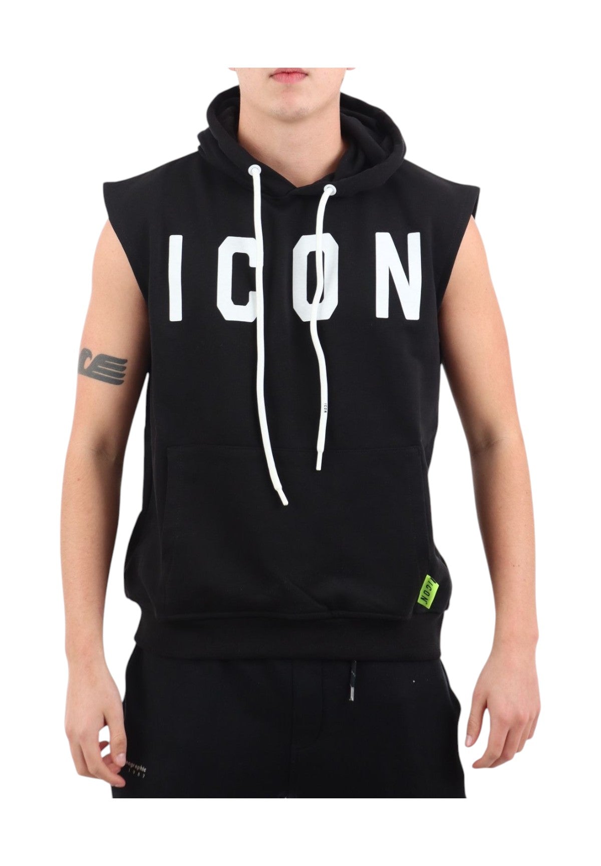 Felpa Pullover Con Cappuccio Icus2s5f020 Nero