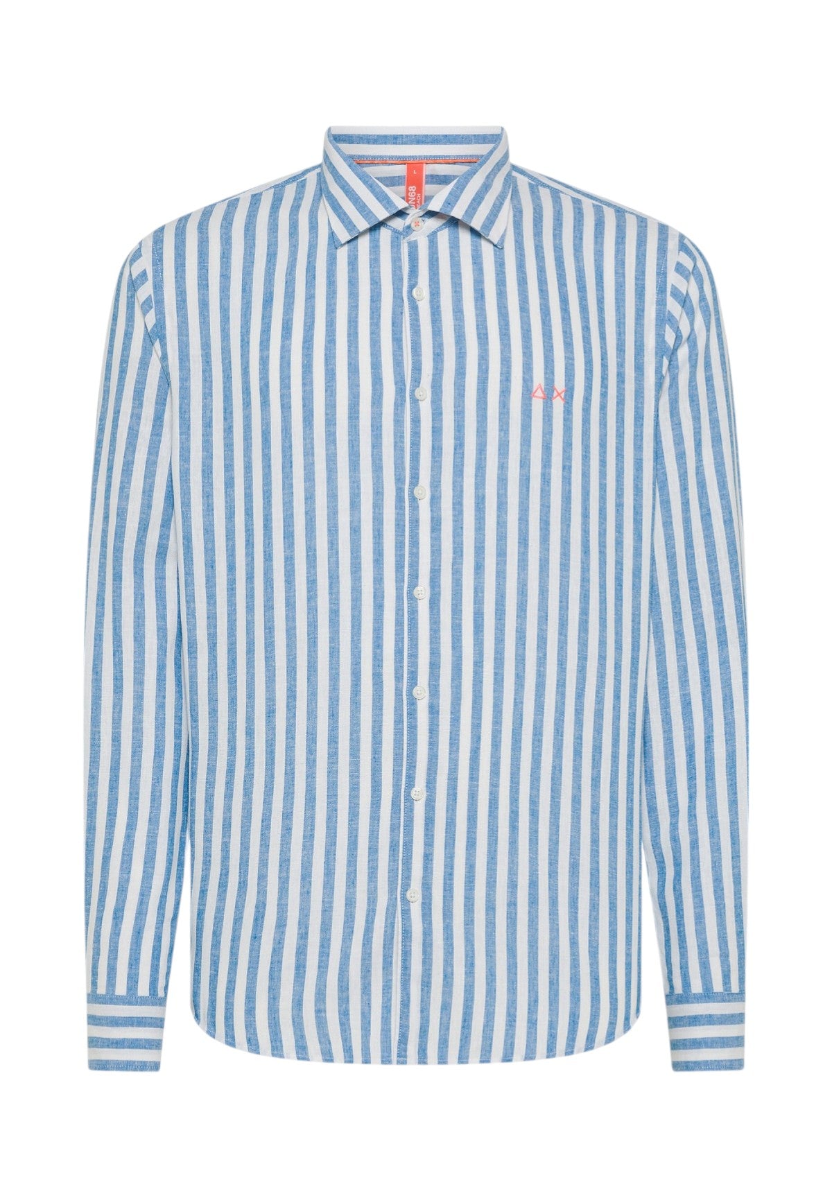 Camicia A Maniche Lunghe S35122 Blue, Bianco