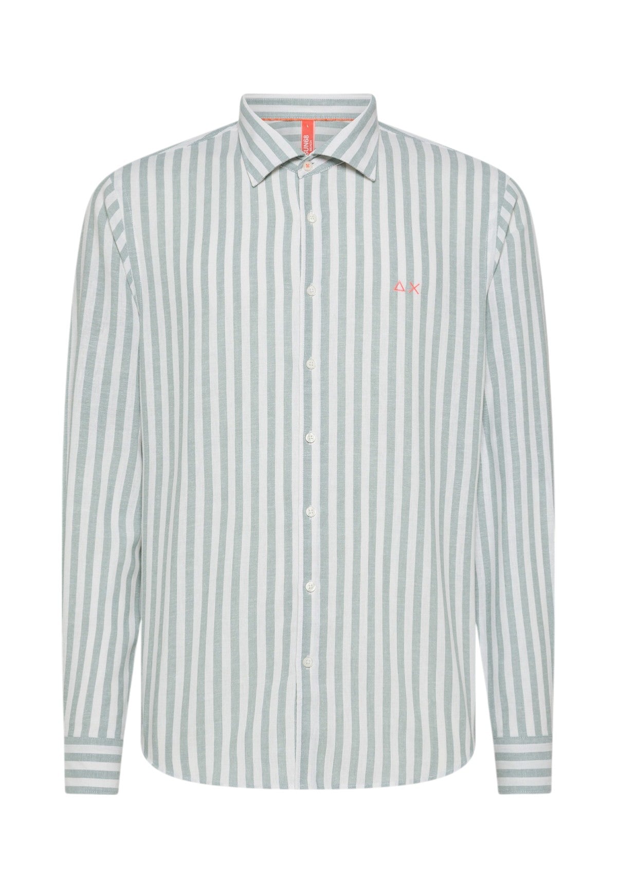 Camicia A Maniche Lunghe S35122 Menta, Bianco