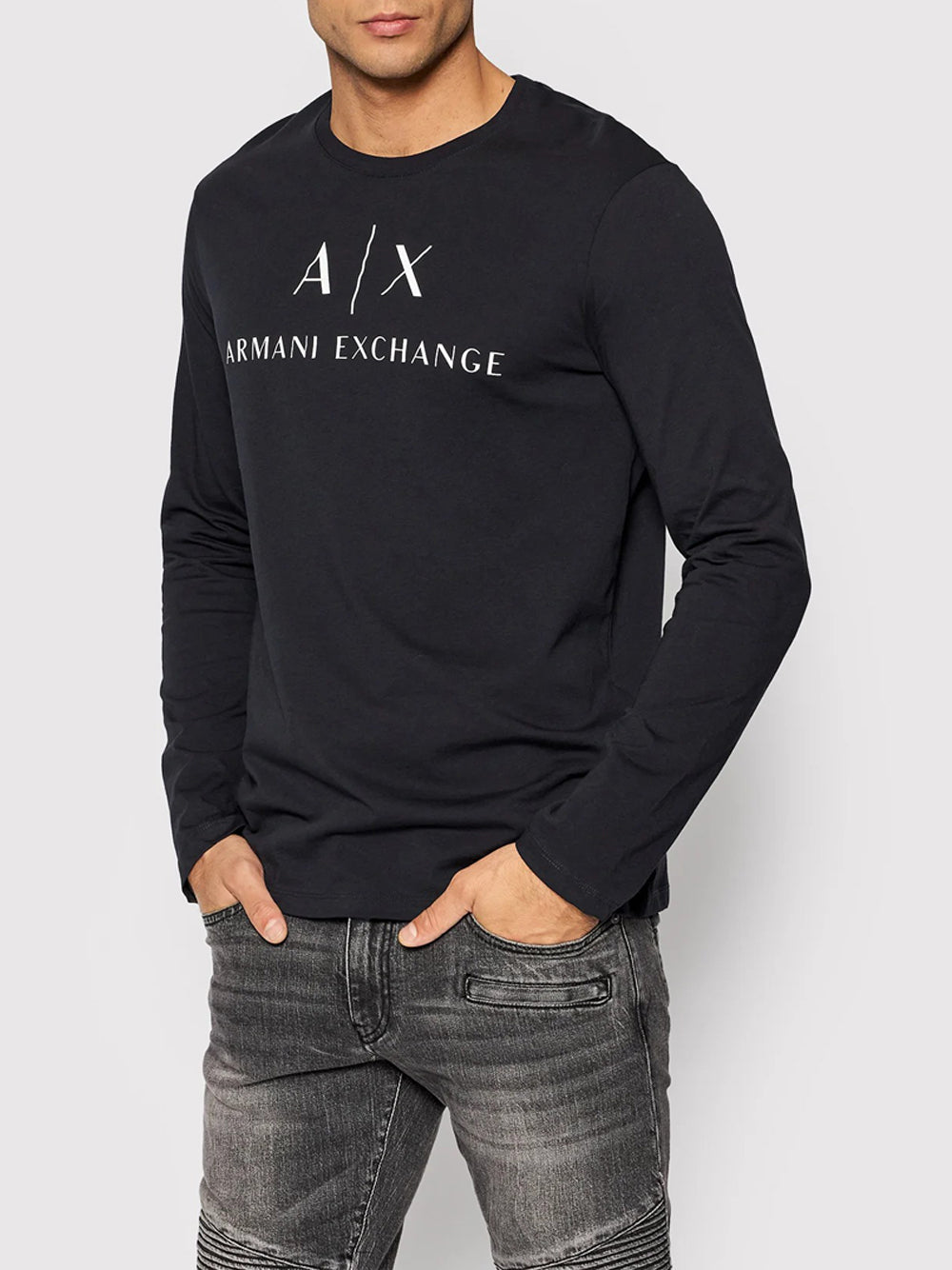 T-shirt a Maniche Lunghe 8NZTCH Navy