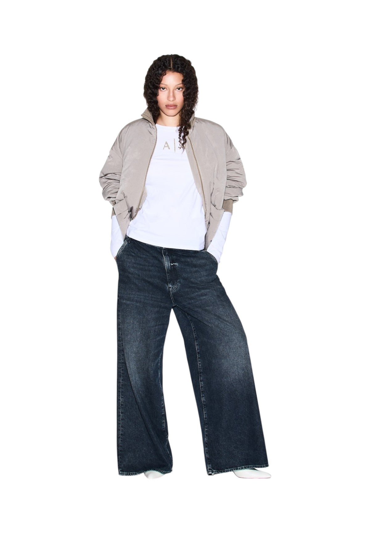 T-shirt a Maniche Lunghe XW001365 Optic White