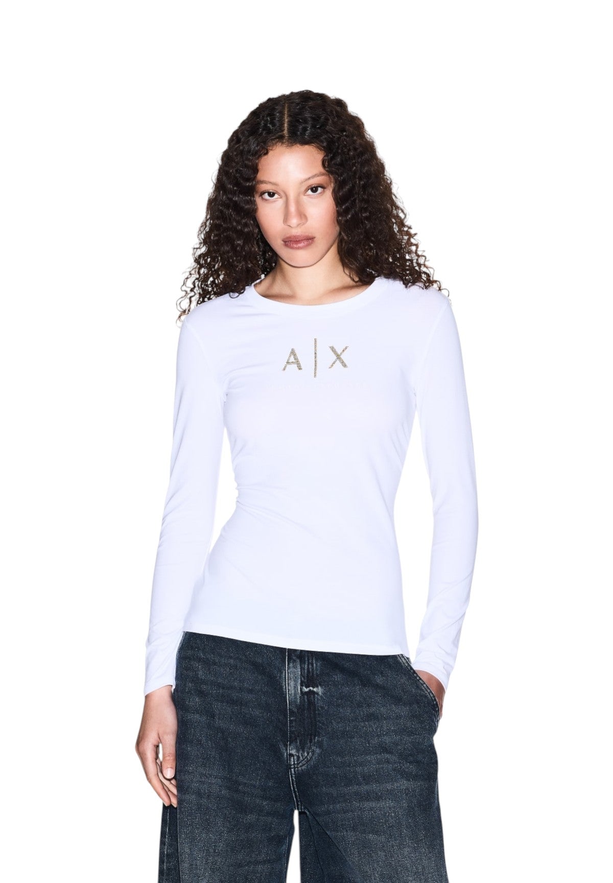 T-shirt a Maniche Lunghe XW001365 Optic White