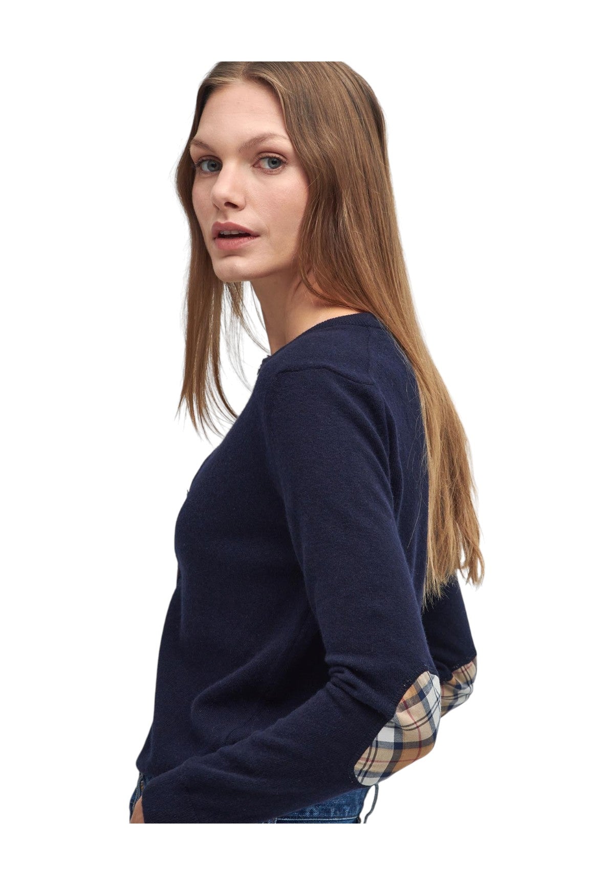 Cardigan Pendle LKN1076 Navy, Hessian Tartan